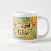 大きな目をした面白い黒猫の誕生日マグカップ ジャンボコーヒーマグカップ (右)
