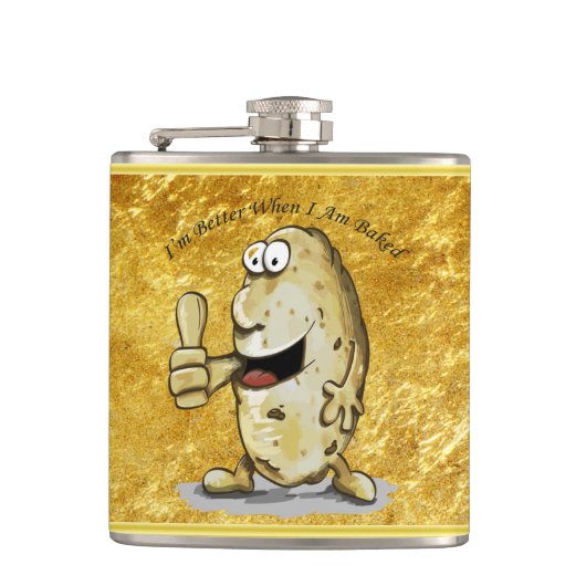 大きな目を持つ漫画のキャラクターポテト1 フラスク (正面)