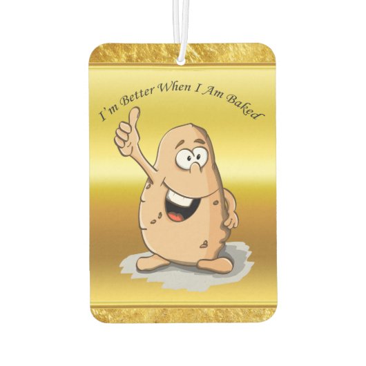 大きな目を持つ漫画のキャラクターポテト2 カーエアーフレッシュナー (裏面)