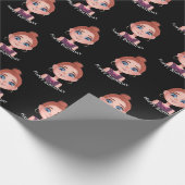 大きな目を持つ漫画の誕生日の女の子 ラッピングペーパー (角)