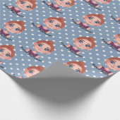 大きな目を持つ漫画の誕生日の女の子 ラッピングペーパー (角)