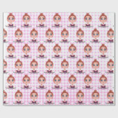大きな目を持つ漫画の誕生日の女の子 ラッピングペーパー (フラット)