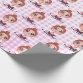 大きな目を持つ漫画の誕生日の女の子 ラッピングペーパー (角)