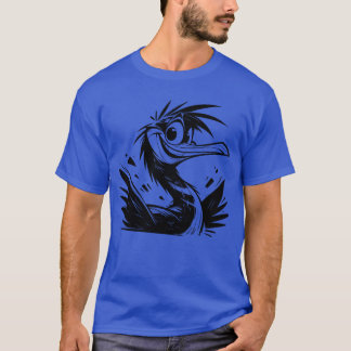 大きな目を持つ鵜の鳥ペンシル・スケッチ・ボーイ（金） Tシャツ
