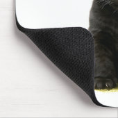 大きな目を持つ黒いヒョウ マウスパッド (コーナー)