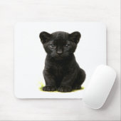 大きな目を持つ黒いヒョウ マウスパッド (マウス)