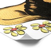 大きな目を眠る子犬マンガ動物アート ポスター (角)