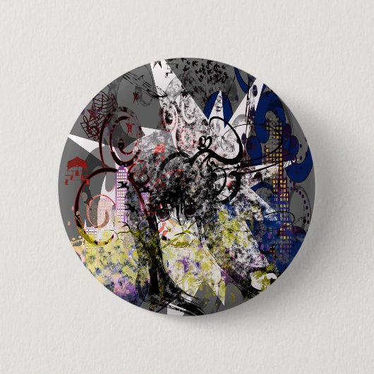 大きな目 缶バッジ (正面)