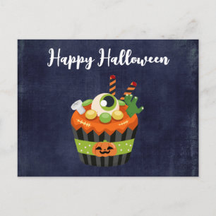 大きな眼球でかわいい&不気味なハロウィーンカップケーキ ポストカード