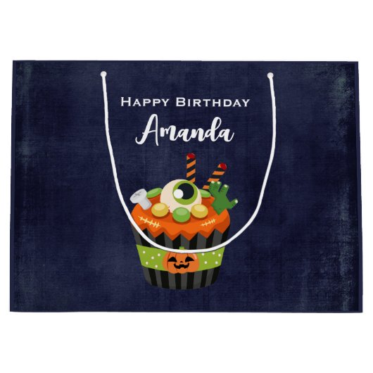 大きな眼球でかわいい&不気味なハロウィーンカップケーキ ラージペーパーバッグ (正面)