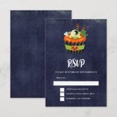 大きな眼球でかわいい&不気味なハロウィーンカップケーキ 出欠カード (正面/裏面)