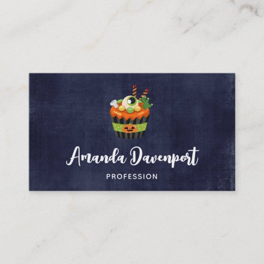 大きな眼球でかわいい&不気味なハロウィーンカップケーキ 名刺 (正面)