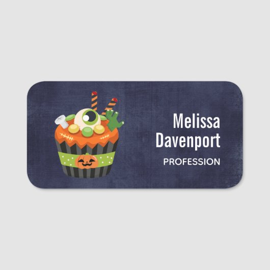 大きな眼球でかわいい&不気味なハロウィーンカップケーキ 名札 (正面)