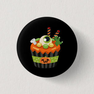大きな眼球でかわいい&不気味なハロウィーンカップケーキ 缶バッジ
