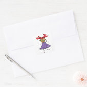 大きな眼鏡をかけた女の子 スクエアシール