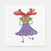 大きな眼鏡をかけた女の子 スタンダードランチョンナプキン (正面)