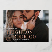 大きな瞬間 |フルフォト日付を保存 箔招待状 (正面)