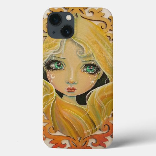 大きな瞳の小さな夢見る妖精 ファンタジーアート Case-Mate iPhoneケース (裏面)