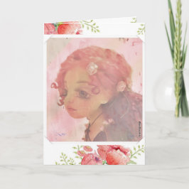 大きな瞳の少女 - 心からのバースデーカード カード