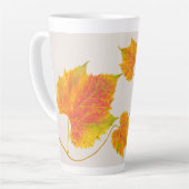 大きな秋マグ上のDottyスポットラテ カフェラテマグ (左アングル)