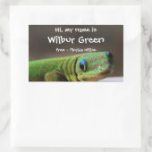 大きな笑顔のゲッコネームバッジ 長方形シール (バッグ)