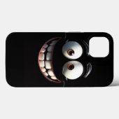 大きな笑顔のブラックアウトiPhoneケース Case-Mate iPhoneケース (裏面 (横))
