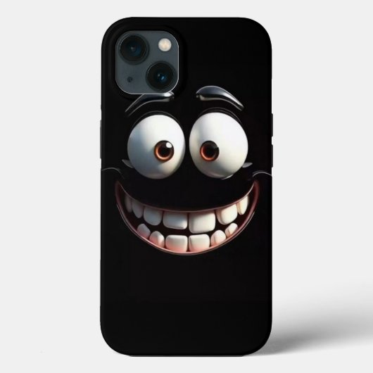 大きな笑顔のブラックアウトiPhoneケース Case-Mate iPhoneケース (裏面)