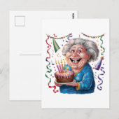 大きな笑顔の祖母の誕生日 ポストカード (正面/裏面)