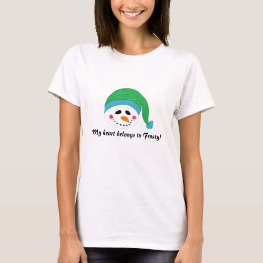 大きな笑顔の雪だるま Tシャツ (正面)