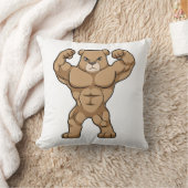 大きな筋肉を持つボディビルダーとして耐える クッション (ブランケット)