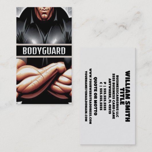 大きな筋肉を持つ丈夫なボディガード 名刺 (正面/裏面)