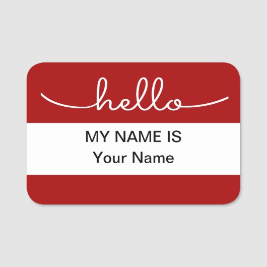 大きな簡単読からHello Nameタグ 名札 (正面)