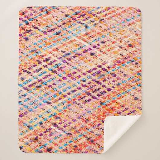 大きな糸を織る布地のテクスチャ シェルパブランケット (正面)