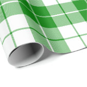大きな緑と白の格子模様 ラッピングペーパー (ロールコーナー)