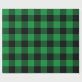 大きな緑と黒のシェブロン水牛のプレイド ラッピングペーパー (フラット)