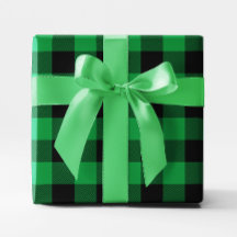 大きな緑と黒のシェブロン水牛のプレイド