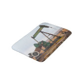 大きな緑のカボチャが油場 バスマット (アングル)