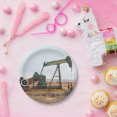 大きな緑のカボチャが油場 ペーパープレート (パーティー)