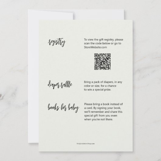 大きな緑のカボチャの赤ちゃんシャワーすべて1つ 招待状 (裏面)