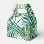 大きな緑のシダのヤシとモンステラ熱帯植物 フェイバーボックス (裏面サイド)