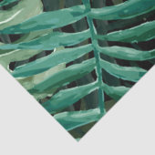 大きな緑のシダのヤシとモンステラ熱帯植物 薄葉紙 (詳細)