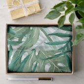 大きな緑のシダのヤシとモンステラ熱帯植物 薄葉紙 (ギフト)