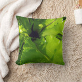 大きな緑のシダ葉の クッション (ブランケット)