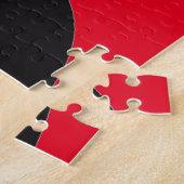 大きな緑の目をした怖い猫顔、犬歯 ジグソーパズル (側面)