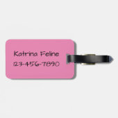 大きな緑の目をした、かわいい好奇心いっぱいの黒猫 ラゲッジタグ (裏面横)