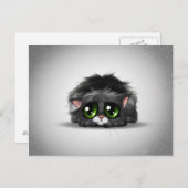 大きな緑の目をした、悲しくて孤独な小さな子猫 ポストカード (正面/裏面)