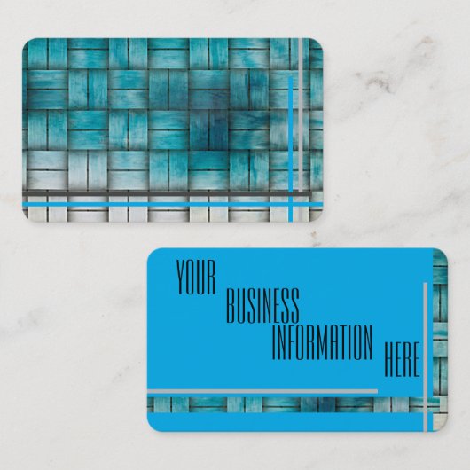 大きな織りかごの織り方(ターコイズ/グレー) 名刺 (正面/裏面)