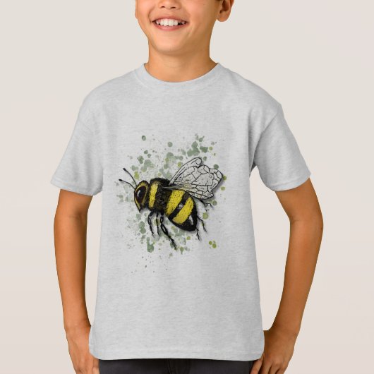 大きな美しいマルハナバチのデジタル画 Tシャツ (正面)