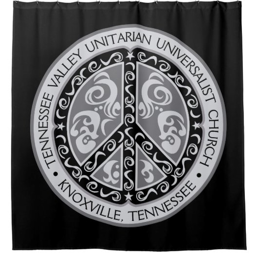 大きな美しい平和のサイン シャワーカーテン (正面)