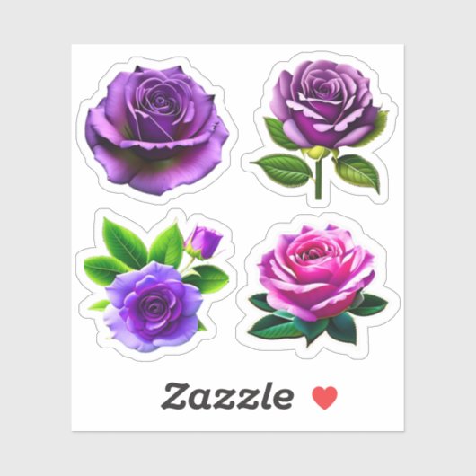 大きな美しい花 ローズ ローズ アソートメント #1 シール (シート)